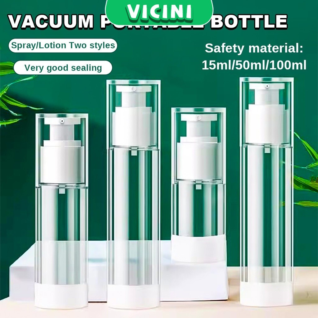 Vacuum Airless Pump Spray Bottle Lotion Bottles Portable Refillable