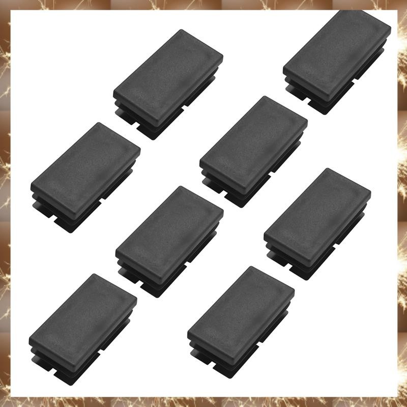 (Y O Q N)8 Pcs Black Plastic Rectangular Blanking End Caps Inserts 20mm ...