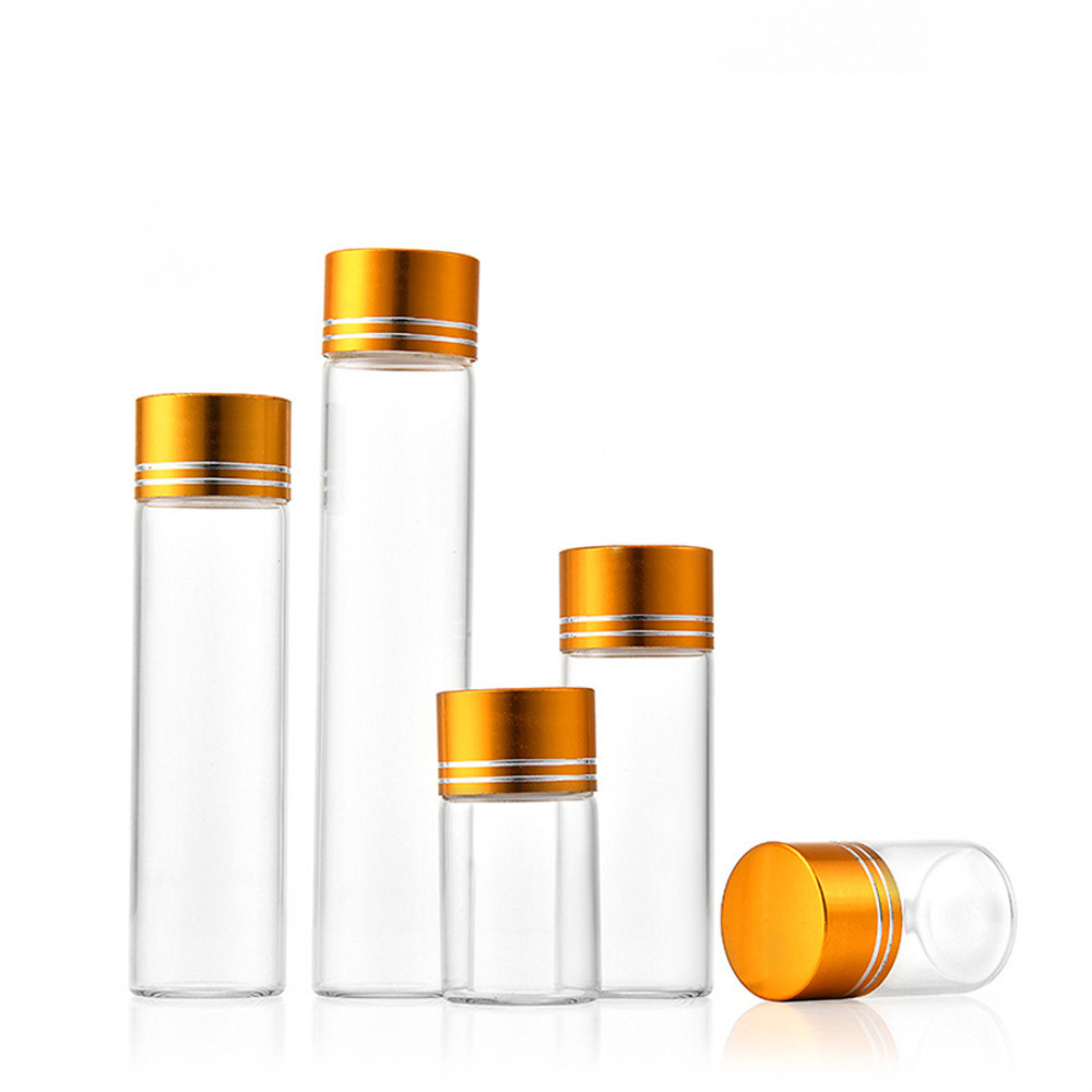 525ml Mini Glass Bottles With Aluminum Top Lids Sample Vials Clear