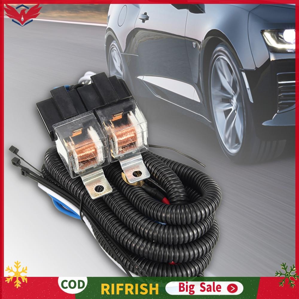 [Rifrish.ph] H4 Car LED Headlight Relay Wiring Harness Kit Headlamp