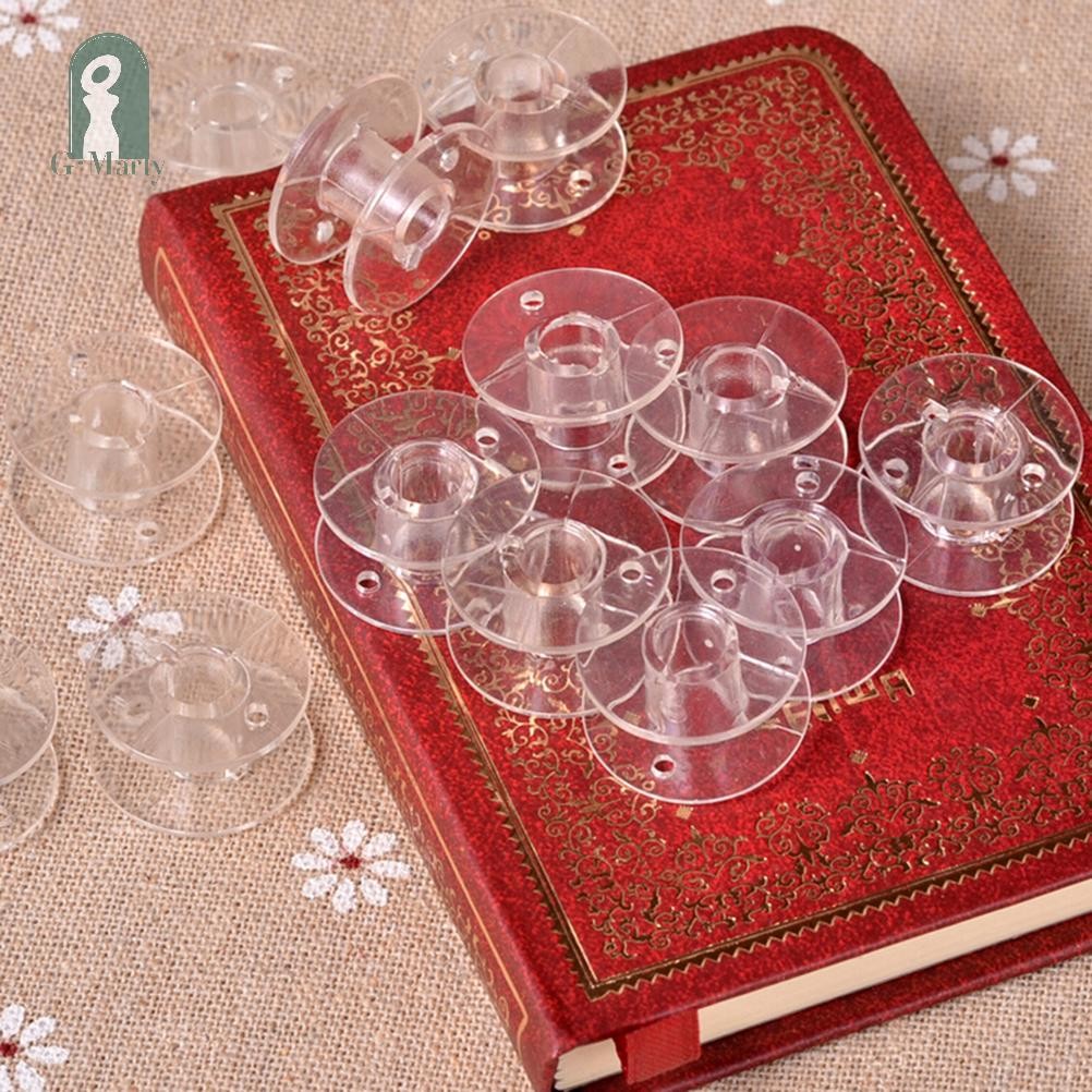 GMARTY 20 Clear Bobbin Sewing Machine Plastic Spools For Thread Brother