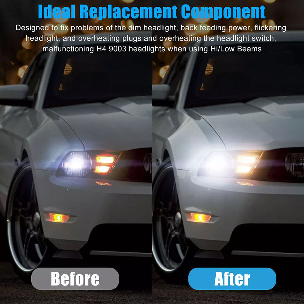 H4 LED Headlights Relay Wiring Harness Kit H6054 7x6 5x7 for