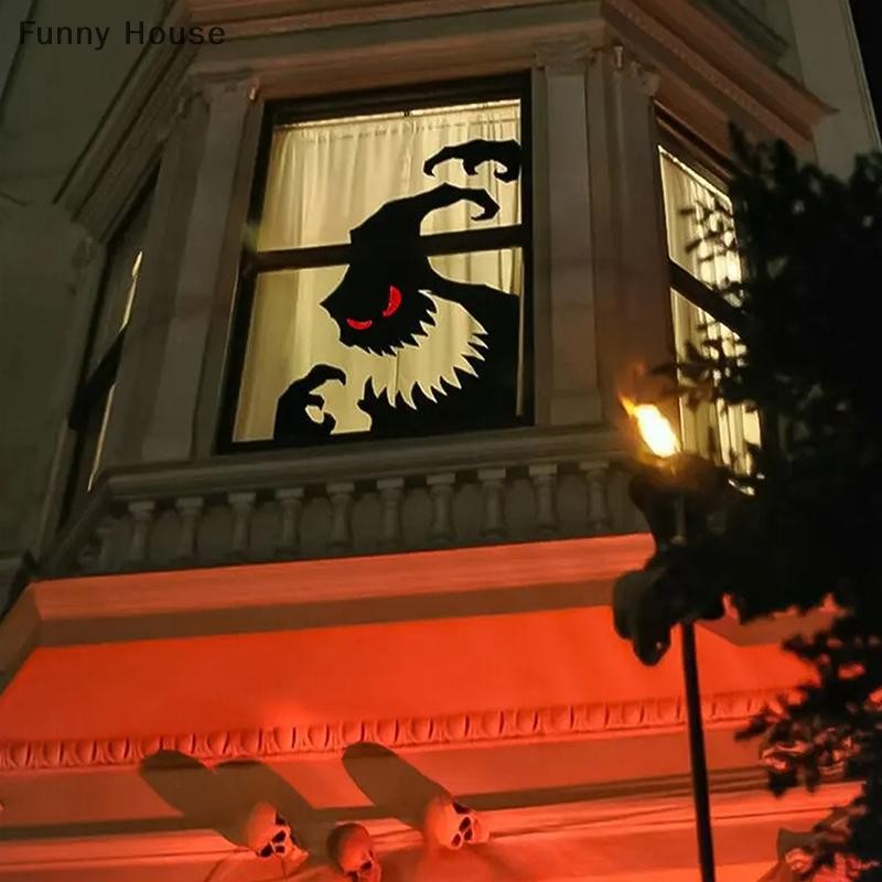 Funny House Halloween Decoration Room Door Stickers Window Decor ...
