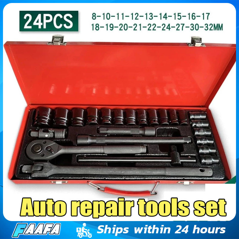 Automotive Tools Set for Car/truck |24 Piece 1/2 Inch Drive 6 Point/12 ...