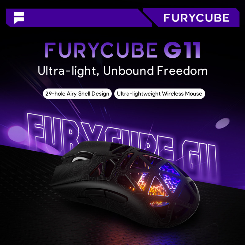 Furycube G11 Wireless Mouse 2.4GHz 12000DPI Lightweight 6-speed ...