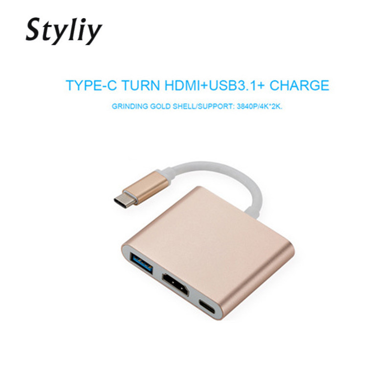 3 in 1 Hub Type C for HDMI USB 3,0 Converter 4K/ Shell Adapter ...