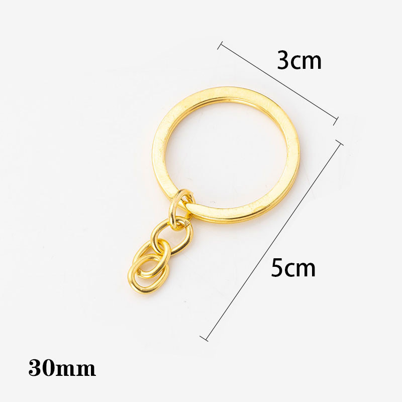 100Pcs/Bag Key Ring with Chain Jump Rings Screw Eye Pins Set Gold ...