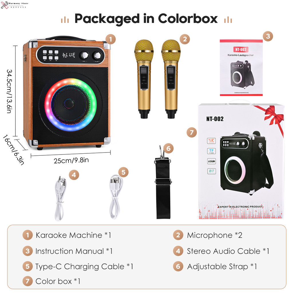 ⚡️Local Delivery⚡️ Mini Bluetooth Wireless Karaoke Speaker With RGB ...