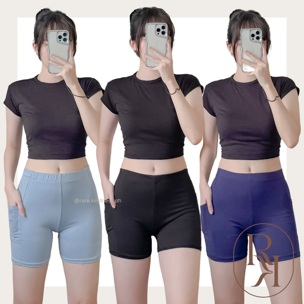 RK CANE XS to 5XL PLUS SIZE Plain Boyleg High Waist Track Pocket Biker Cycling Shorts Shopee Philippines