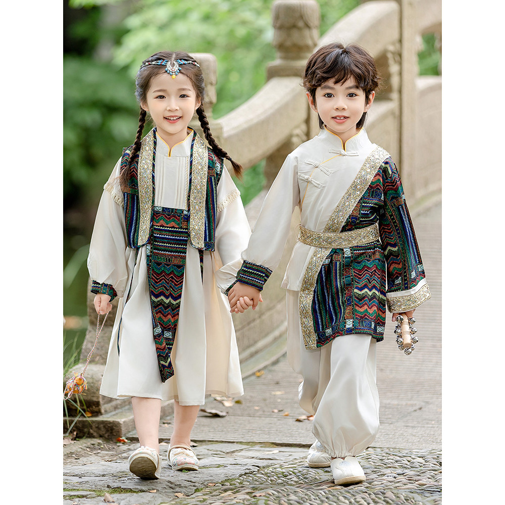 Ready Stock] Boys Costumes Mongol play United National Tibetan