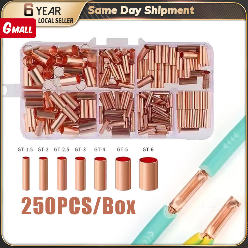 250PCS Terminal Pliers Copper Connecting Pipe Wire Joint Copper Tube