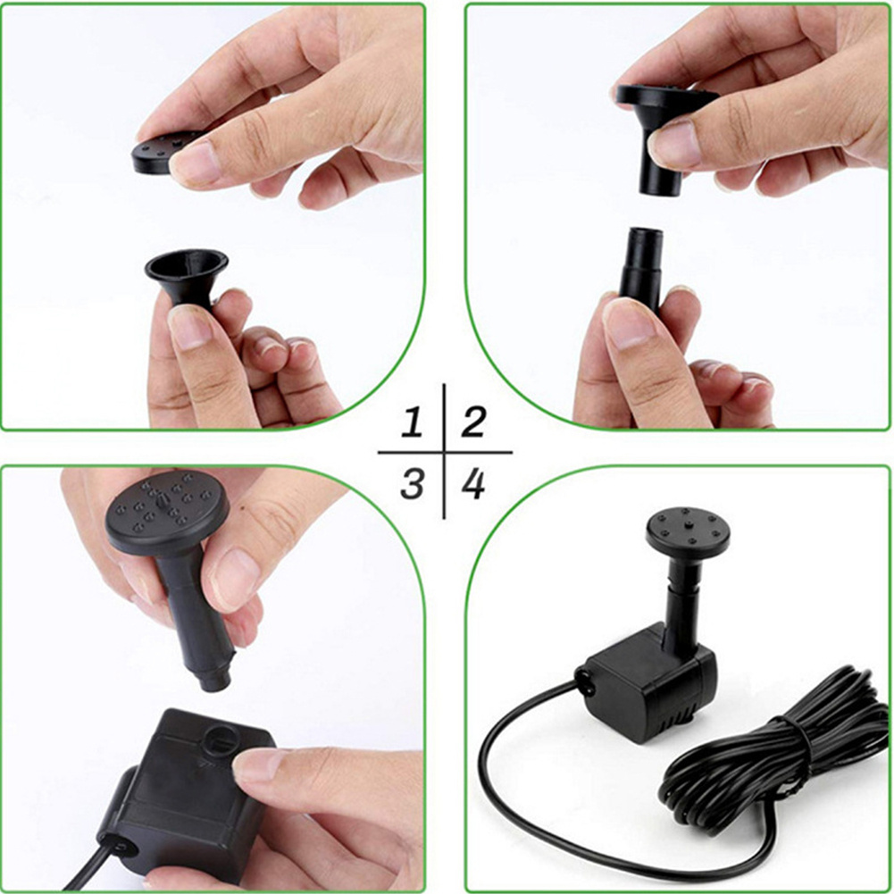 Solar Fountain Pump with Nozzle Solar Powered Pump for Bird Bath Pond