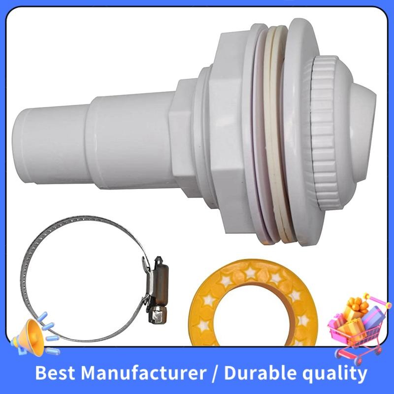 1 Piece Water Inlet Outlet Fittings with Clip Threaded Tape Swimming ...