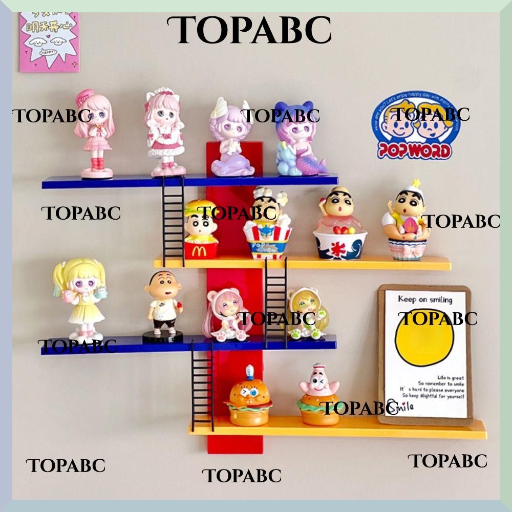 TOPABC Display Rack, Ladder Style Wall Mounted Doll Display Cabinet ...