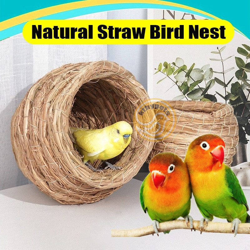 Curated visual reference: Fresh Look at Bird Nest Hay Bird Nest Natural Straw Birdhouse For Lovebirds