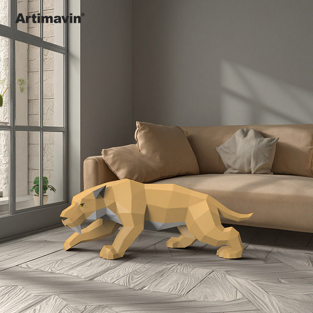 Three-Dimensional Paper Model ZX1 Saber-Toothed Tiger Paper Craft Paper ...