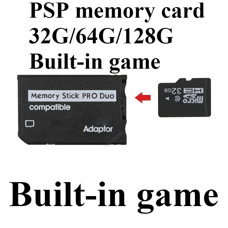 32G 64G 128G Built-in large number of gaming memory cards for PSP 1000 ...