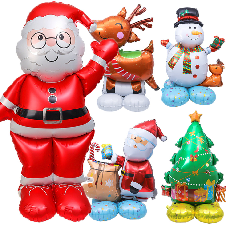 Large Christmas Self Standing Foil Balloon Gingerbread Man Santa
