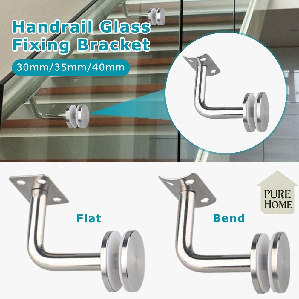 304 Stainless Steel Glass Handrail Bracket Clip Mounted Holder Stair ...