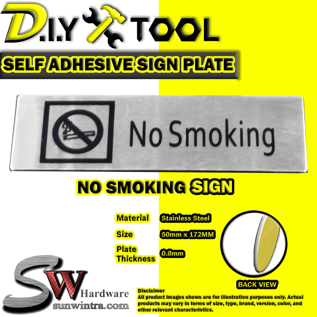 SW Hardware High Quality Stainless Steel Sign NO SMOKING SIGN Stainless ...