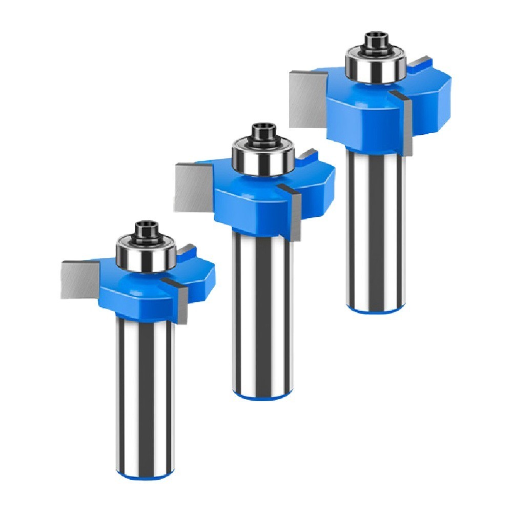 T Slot Rabbet Router Bit 12mm Shank 3 Wings Carbide Slotting Cutter ...