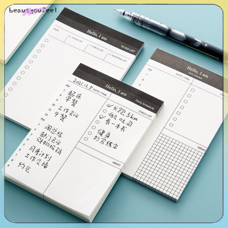 Beautyoufeel Daily Weekly Planner Agenda Notebook Tearable Memo To Do ...