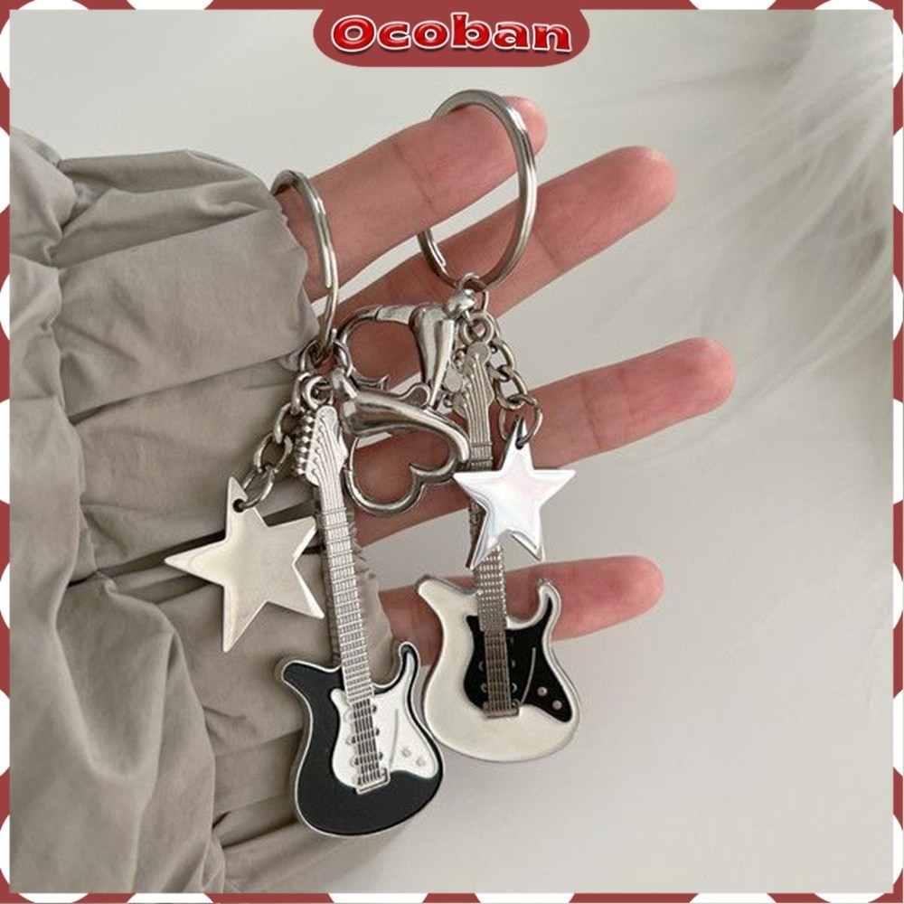 Ocoban Creative Mini Musical Instruments Guitar Keychain Keyring Women ...