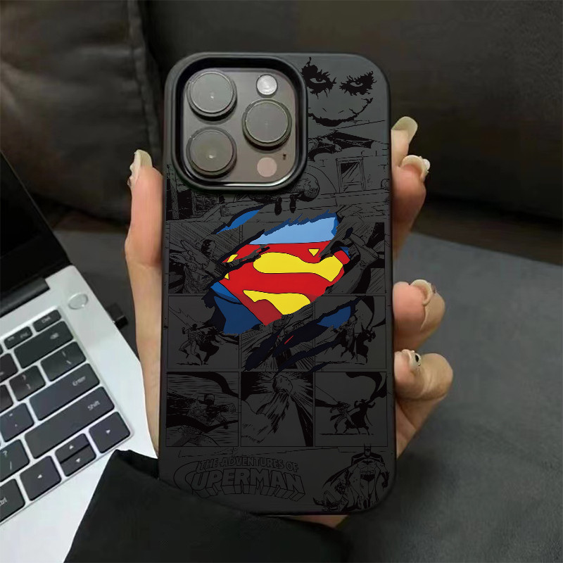 For iPhone 11 12 13 14 15 16 Pro Max Case Trend Superman Silicone Soft