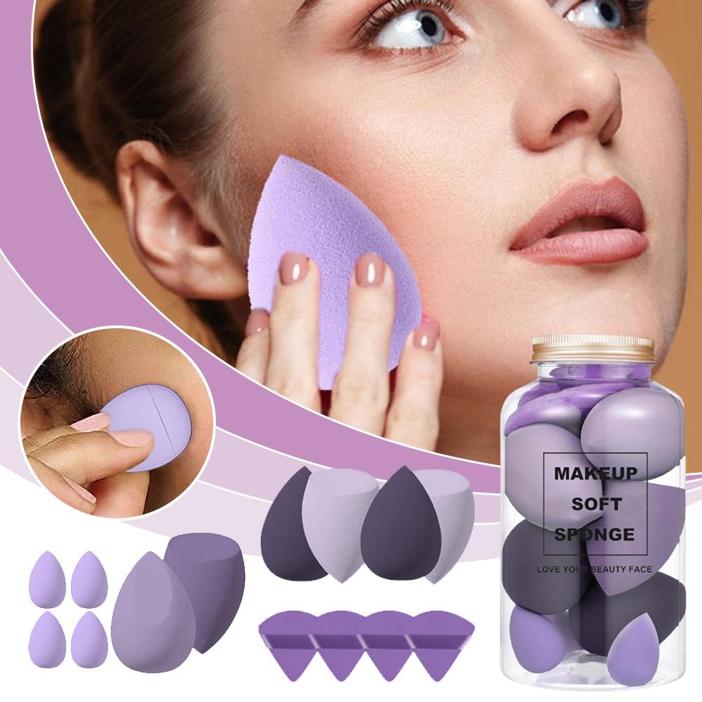 Face Makeup Tool Set With Organizer, Large Beauty Eggs Fan Puffs Mini ...