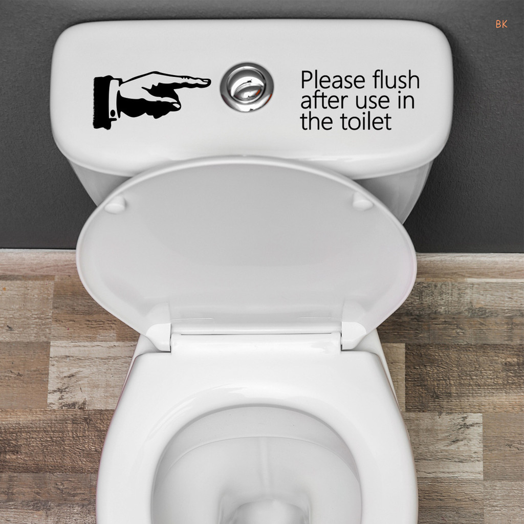 BK DIY Toilet Sticker Batoom Decor Please Flush After Use In The Toilet ...