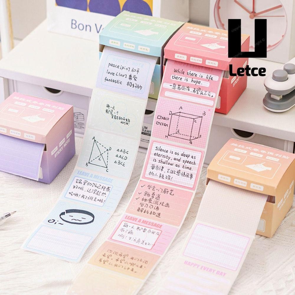 LETCE 256Pcs/Set Sticky Note, Full Adhesive Pullout Design Memo Pad