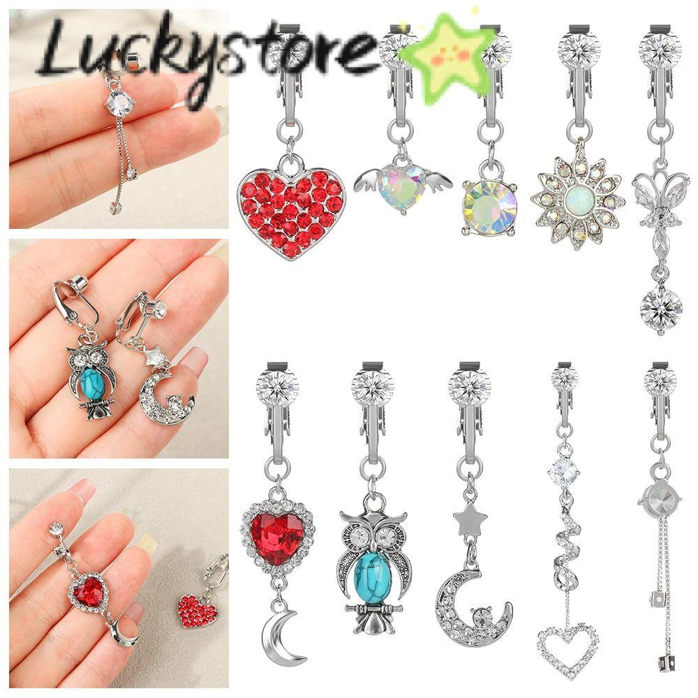 LUCKY Fake Belly Rings Women Cartilage Clip Faux Piercing Navel Clip on ...