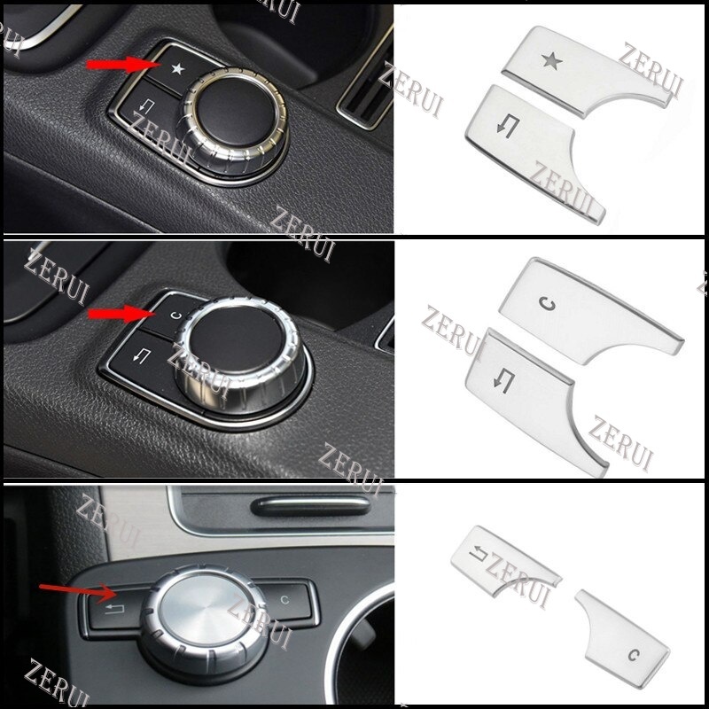ZR For Multimedia Knob Switch Button Sticker For Mercedes Benz A B C E