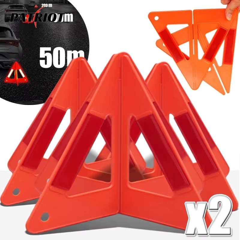 1/2 Sets Super Reflective Red Tripod Car Breakdown Triangle Warning