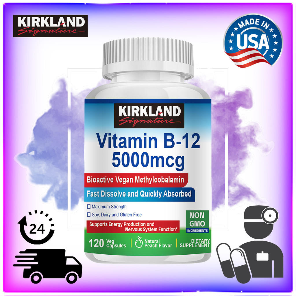 KIRK--LAND Vitamin B12 capsules Maintain the health the nervous system ...