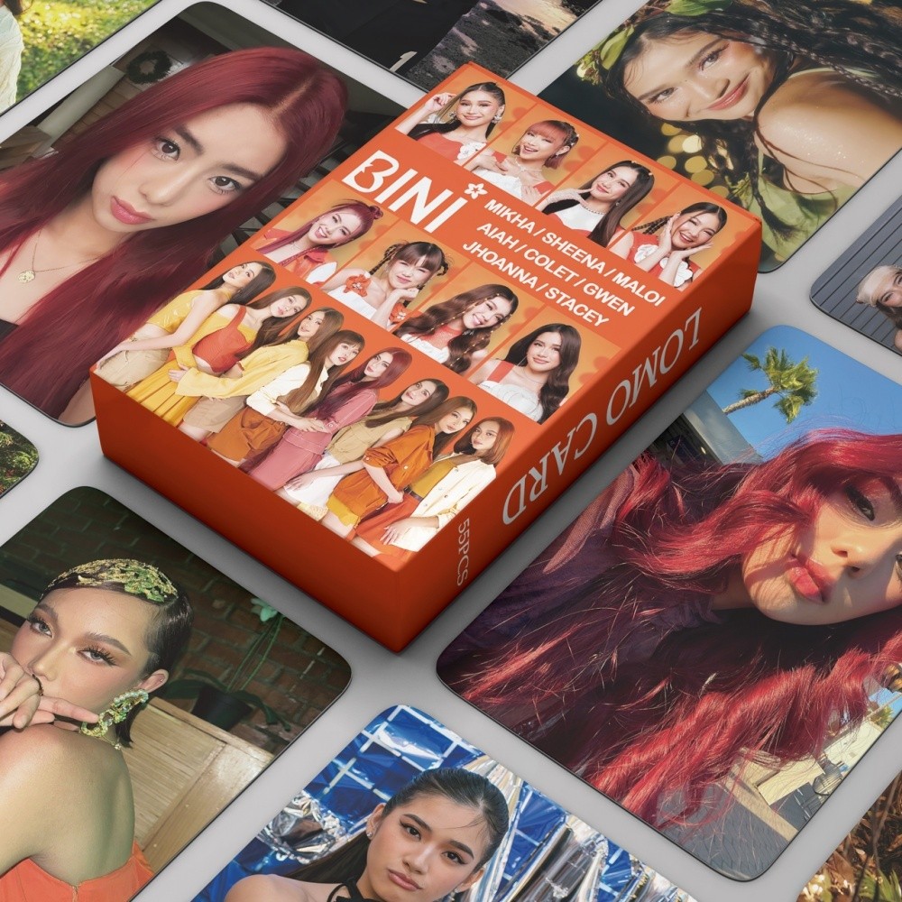 55Pcs/Box BINI Photocards Talarawan Jollibee LOMO Card Bini Idol ...