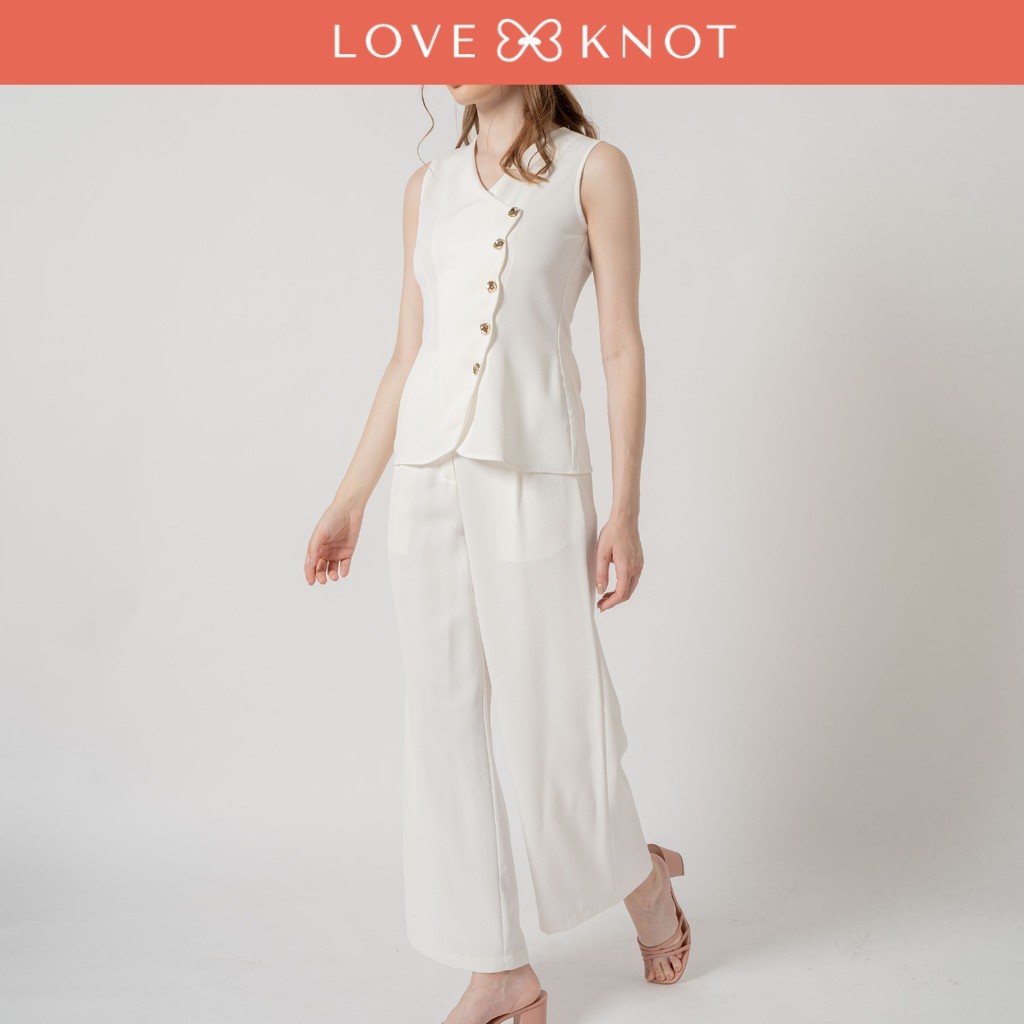 Deliena Wide Legged Long Pants (White) | Shopee Philippines