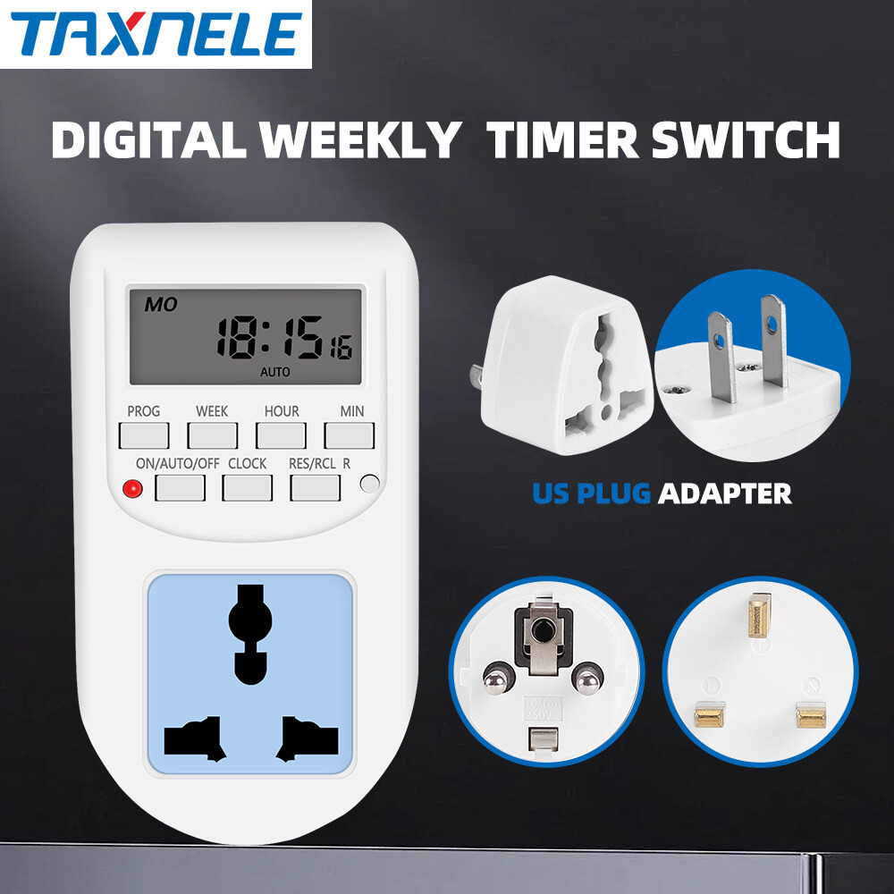 Digital Time Switch Timer With UK EU US Socket Weekly Programmable ...