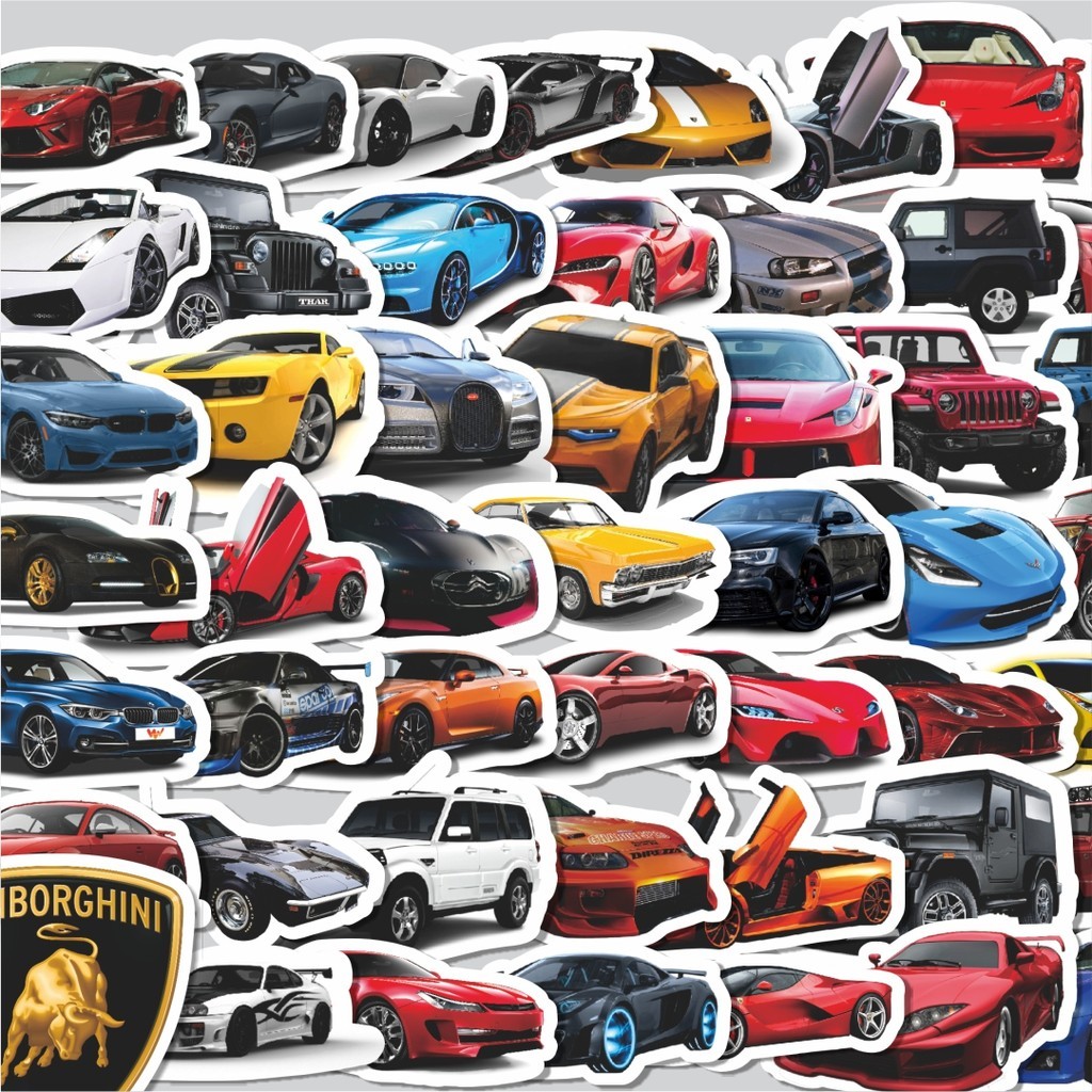 Cutting Pack Stickers, Car Sport Stickers, Racing Cars, 100 Pcs, Cute ...