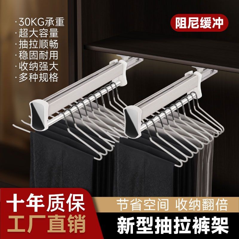 [New Style Pants Rack] Pants Rack Wardrobe Stainless Steel Built-in Top ...