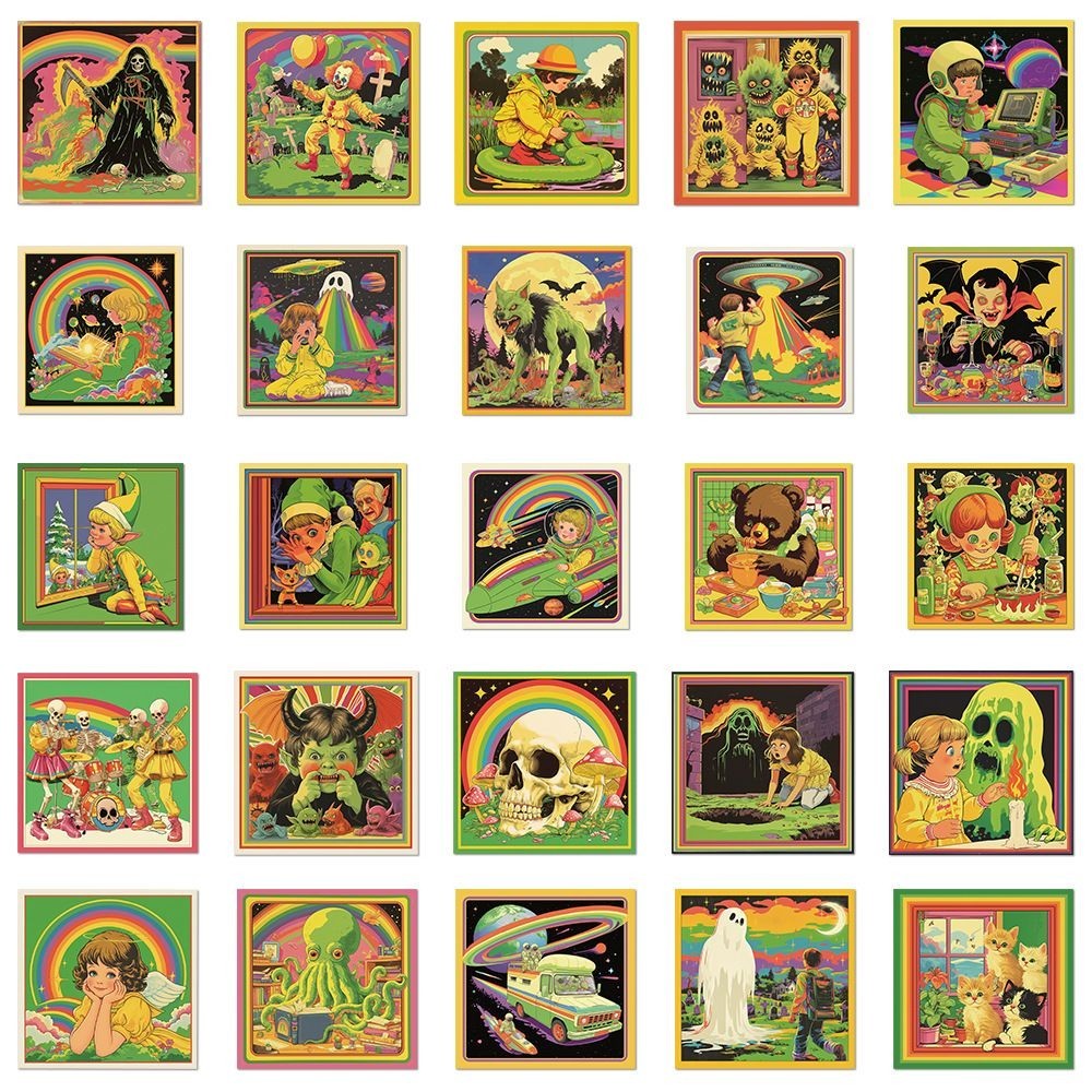 100 comic style stickers, creative and bizarre graffiti paintings ...