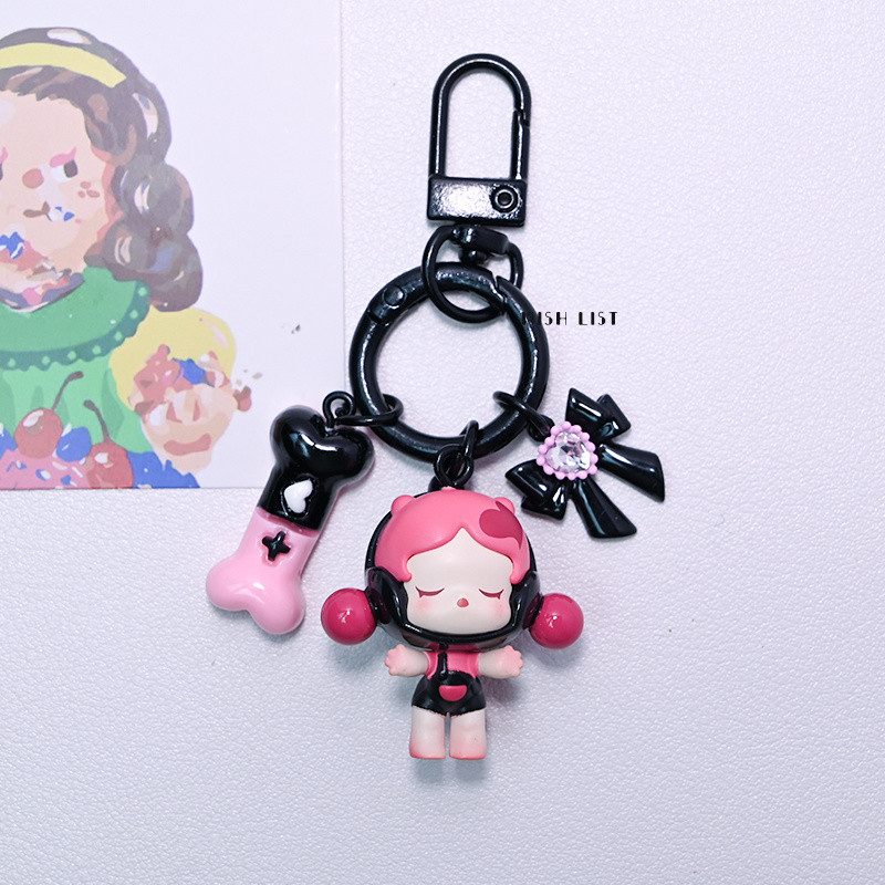 Genuine Pop Mart Sitting Cute Pellets dimoo Car Keychain Bag Pendant ...