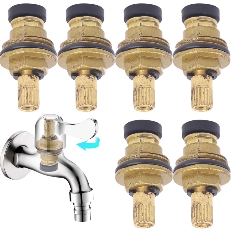 3Pcs Brass Slow Opening Faucet Spool - G1/2 Bsp 20 Tooth Cartridge ...