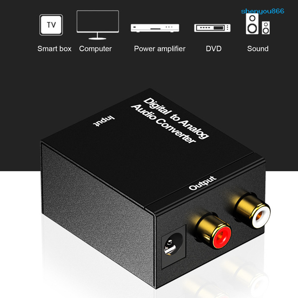 SY-Audio L/R Converter Adapter with Optical Cable RCA Cable Compact ...