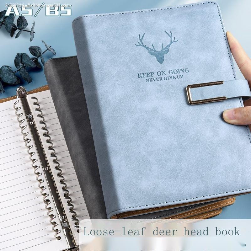 COD☆♤Kaba bear magnetic buckle loose-leaf leather surface b5 detachable ...