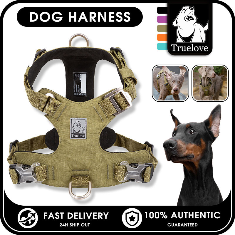 TRUELOVE Waterproof Dog Harness Lightweight Durable Nylon Pet Dog Vest  Harness Reflective Adjustable For Small Medium Large Dogs