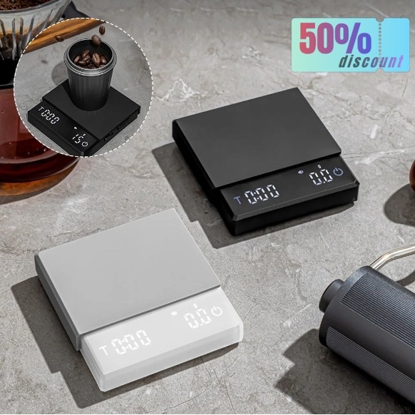 2KG/0.1G Mini Kitchen Coffee Scale with Timer Rechargeable Digital ...