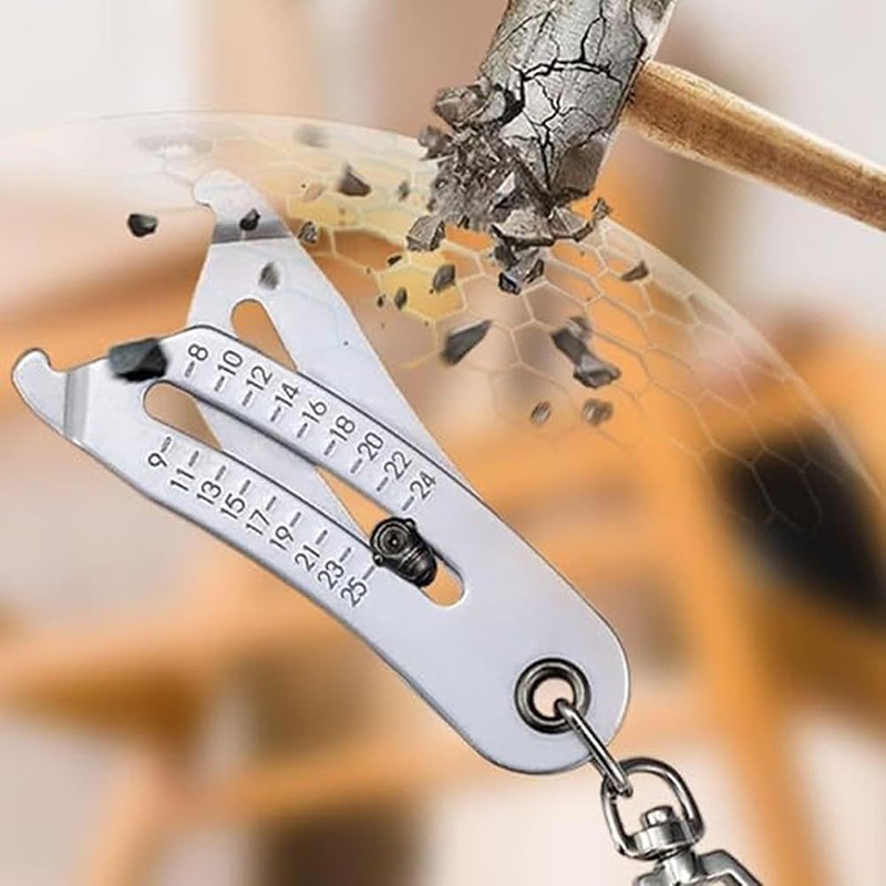 JCAAAP Precise Thread Size Checker Keychain Portable Caliper Gauge