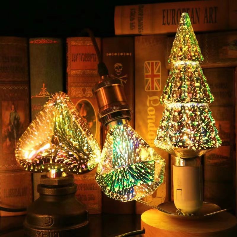 3D Fireworks Light Bulbs, Christmas Decorative Lights, LED Edison Bulb
