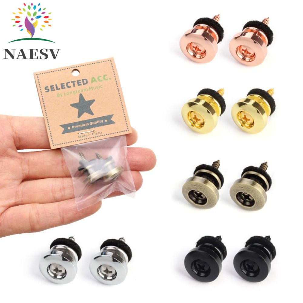 2pcs Guitar Strap Buttons End Pins Mushroom Head Strap Locks
